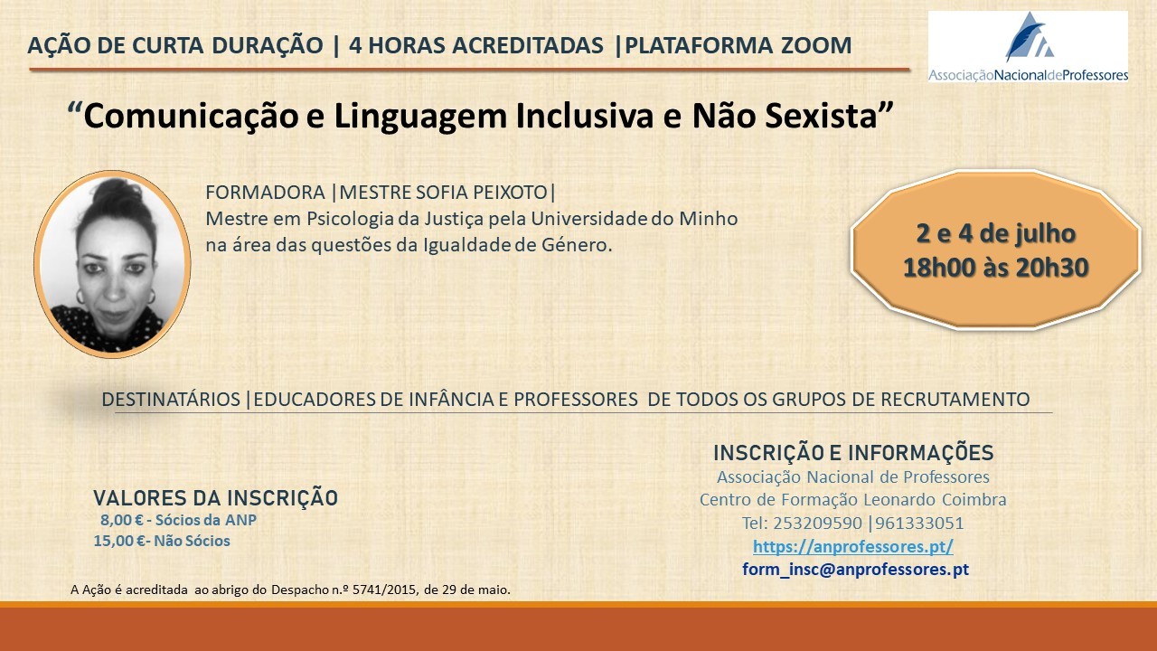 thumbnail CARTAZ Comunicação e Linguagem Inclusiva e Não Sexista 2 e 4 julho